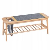 Suoliukas batų lentyna SoBuy su sėdimąja dalimi, ąžuolo spalvos, 110 cm, HFSR02-N