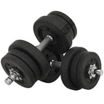 Hantelų rinkinys 25 kg Hantelų rinkinys su hantelų diskais namams, biurui, sporto salėms Plienas Dirbtinė oda Juoda, Juoda