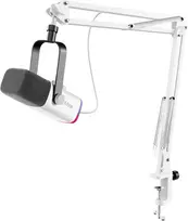 FIFINE dinaminis mikrofonas USB/XLR su RGB apšvietimu, baltas, MI34