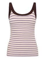 Topshop - Tsmolly Sl Stripe Scoop Rib Vest Jrs - Megzta liemenė - Violetinė