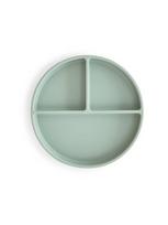 Silikonininė prilimpanti lėkštė 6m+, Mushie Cambridge Blue