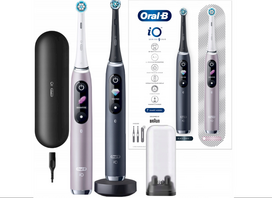 Oral-B iO Series 9 Duo Pack Magnetic Electric Toothbrush Kit, Black/Pink