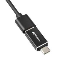 Sharkoon 3-Port USB 3.2 Gen 1 Aluminum Hub + Ethernet (black)