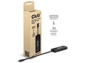 CLUB 3D CSV-1554 USB-C with DP Alt Mode to 3x HDMI Video Adapter, Black