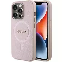 GUESS GUHMP15XPSAHMCP iPhone 15 Pro Max 6.7" pink | pink hardcase Saffiano MagSafe