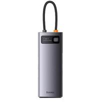 Baseus Metal Gleam Series Hub 7w1, USB-C do 3x USB 3.0 + HDMI + USB-C PD + VGA + Ethernet RJ45 WKWG040013
