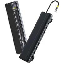 Baseus EliteJoy EH3 12w1 USB-C |2xHDMI 4K@60Hz |DP 4K@60Hz |2xUSB-C 10Gb/s |2xUSB-A 5Gb/s |USB-A 480Mb/s |SD/microSD 3.0 |RJ45 1Gb |USB-C PD szara B0114200