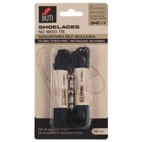 BUTI Shoelaces Batų raišteliai be mazgų (100 cm) - Juoda, 2 poros