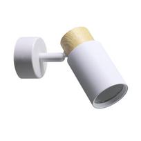 Sieninis šviestuvas Candellux Claro 91-27702 baltas 1x15W GU10 medinė detalė