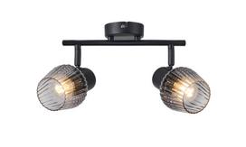 Lubų lempa Candellux Mitura juoda 2xE27 dūminto stiklo