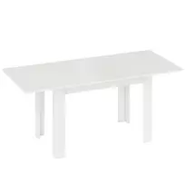 Išskleidžiamas valgomojo stalas, 140/180 x 80 cm, virtuvinis stalas 6–8 asmenims, virtuvei, valgomajam, baltas