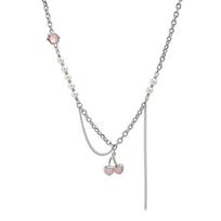 RUI RUI YU Pearl Splicing Rožinių vyšnių karoliai Summer Sweet Cool Wind Ins Spice Girl Luxury Niche Design Advanced Sense Clavicle Chain.