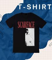 Scarface Tony Montana Movie Poster Pacino Vintage Black Gangster Men's T-Shirt. S