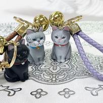 Susižeidusios katės varpelio raktų pakabukas katės figūrėlės raktų laikiklio dirželis White tiger cat