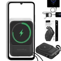 Kruger&Matz 10000 mAh Mag Safe induktyvus POWER BANK su laidu, juodas