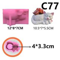 Cute Squirrel Embossed Multi-meat Plant Flower Pot Resin Silicone Molds Pine Pines Squirrel Embossed Box Candle Cup Gypsum Mould gray