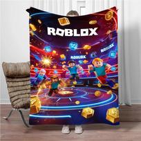 3D RR-Robloxs Animacinis Žaidimas Flanelinis pledas, Minkštas apklotas namams Miegamajam Lovai Sofai Piknikui Kelionei Biurui Vaikų Dovanos 75cmx90cm