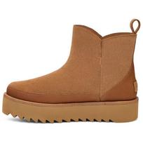 UGG Alina Cow Split Leather Thermal Abrasion Resistant Fleece Lined, Comfortable Fashion Short Snow Boots Women's Brown 1166731-CHE 37