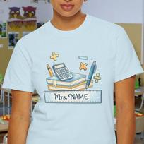 Personalized Math Teacher T shirt, Comfort Colors Custom Name Ruler Tee, Cute Calculator Teacher Shirt Gift, Back to School Tee S