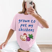 Stardew Valley Shirt Grown To Pet My Chickens Pixel Art Tee Cozy Gamer Gift T-shirt Indie Game Merch Farm Life 3XL