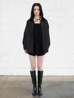 Muse By Rose Saint O-Ring & Ribbon Oversized Shirt (Black) Free