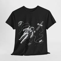 Space Oddity Graphic Tee: Astronaut Galaxy Print Unisex T-Shirt S