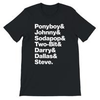 The Outsiders T-Shirt: Greasers Names - Retro 80s Movie Tee S