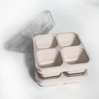 2pcs 4-compartment bento boxes with lids, microwave & dishwasher safe, 4 colors, ideal for meal prep, office, camping & school