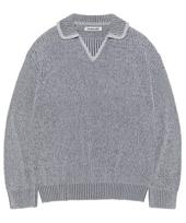 Viva Studio Two Tone Collar Knit [Gray] S