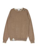 Icaruk Men'S Viscose Neck Embroidery Detail Long Sleeve Knit Tee Anit108 Camel/Xl (110)