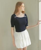 Sup Square Neck Short Sleeve Knit (Sz4Sk30) Beige(25)/055