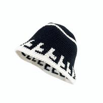 New Design Striped Bonnets for Women HandmadeCrochet Knitted Beanies Girls Winter Hip Hop Street Bucket Hat Skullies 56-58CM juoda