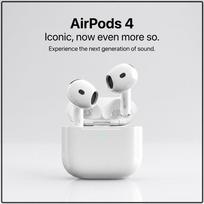AirPods 4 TWS belaidės Bluetooth ausinės H2 lustas ANC aktyvus triukšmo slopinimas erdvinis garsas IP54 atsparumas vandeniui USB-C įkrovimo dėklas jėgos jutiklis balta