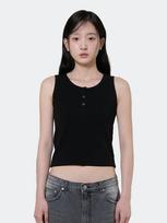 Opish Oaf Henleyneck Sleeveless, Black Black/Os