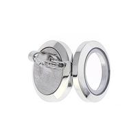 Women's Stainless Steel Lockets Brooches 20mm Floating Living Memory Glass Locket Plated Magnetic Closure for DIY Jewelry Gifts