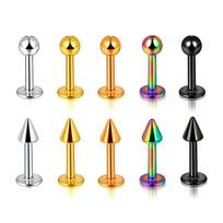 10pcs 16G Cartilage Earring for Tragus Helix Lip Conch Body Piercing Jewelry Stainless Steel Lip Bars Labret Stud Set Lip Piercing Jewelry&16G-1.2mm- 8mm Length