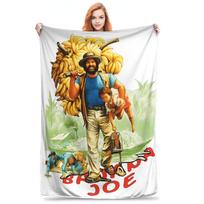 Bud Spencer Banana Joe Šilta antklodė Mergaitėms Berniukams Pliušinė metama antklodė Spausdinta sofai lovai Flanelinė paklodė Sofos lovos užvalkalas Size: 75*100cm, Weight: 230 GSM brown