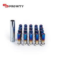 SPROWTY  20pcs Wheel Lug Nuts M12x1.5 / M12x1.25 / M14x1.5 / 1/2-20 Thread 45mm Height T304 Stainless Steel for Car Modification M12x1.25 mėlyna