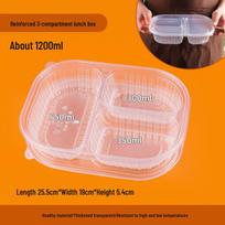 ZISIZ Black Four-Compartment Disposable Lunch Box