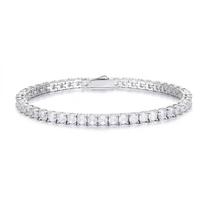 Bijoux Pulseras  Fashion Hip Hop Jewelry 4mm 18K Gold Plated CZ Diamond Iced Out Tennis Chain Bracelet for Men Women 7inches(17.78cm)