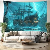 Tapestry Pirate Ship Wall Art Large 100X70CM