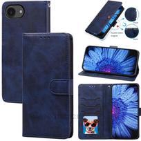 For iPhone 16e Case Leather Flip Wallet Cover For iPhone 16E Case Stand Book Fundas For iPhone 16e 16 e Phone Case Coque Etui For iPhone 16E mėlyna