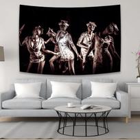 Mysterious Silent Hill Dream Tapestry Ins Style Ink Art Wall Hanging for Bedroom Living Room Game Theme Decorative Decor 100X70CM