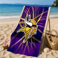 Minnesota Vikings Logo Beach Towel, Quick-drying, Easy to Care for, Suitable for Both Fitness and Beach Vacations,Sports Essential 70cmx140cm(27x55inch)