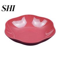 Table Plate Fruit Reusable Wear-resistant Plastic Anti-skid Plates Snack Dish Bowl for Home raudona