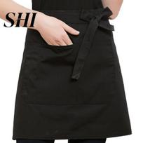 Kitchen Cleaning Apron Unisex Waterproof Half with Pocket Waitress Chef Baking Short Waist Resistant Restaurant Cafe Lace-up Pen Holder juoda