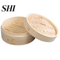 Rice And Vegetable Bamboo Steamer 1 Set 2 Layer Design Food Handmade Cooking Dumpling Fish Meat for Home Kitchen Eco-friendly 20 cm
