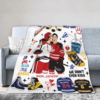 Šildomos Rivalry pledai Ledo ritulio romantika Vilnos senoviniai šilti pledai namams Žiema 75X95CM