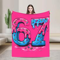 Super minkšta antklodė Dekoratyvi Juokinga 67 Šeši Septyni Mėmas Ledų Mėtoma antklodė Flanelinė lovatiesė Sofai Kėdei Sofa Lova Dangalas 75X95CM