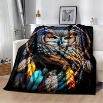 HD Spalvingas Mielas Pelėdos Animacinis Pledas, Minkštas Pledas Namams Miegamajam Lovai Sofai Piknikui Kelionei Biurui Poilsio Uždangalas Vaikams 75X95CM